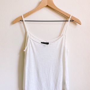 Banana Republic White Linen-Blend V-Neck Sweater Tank